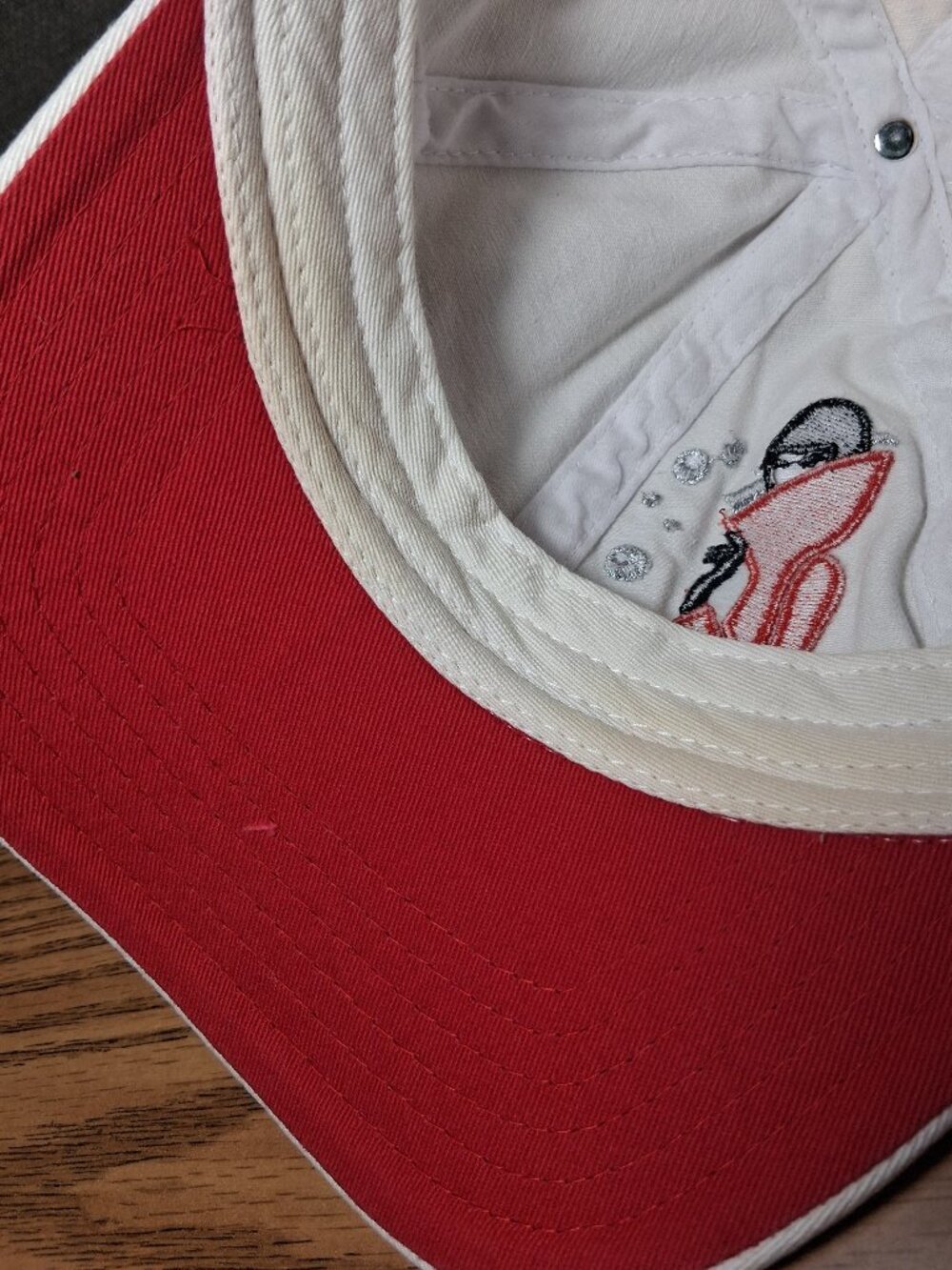 Diet Coke Ballcap White Red Coca-Cola Baseball Cap Hat Soda Bubbles Used - Picture 7 of 8